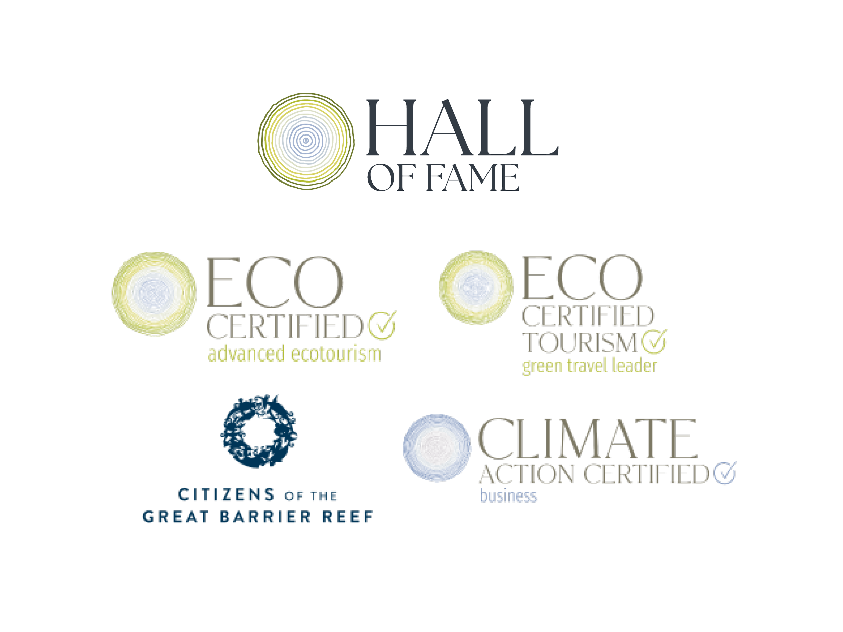 Hall of Fame. Eco certified